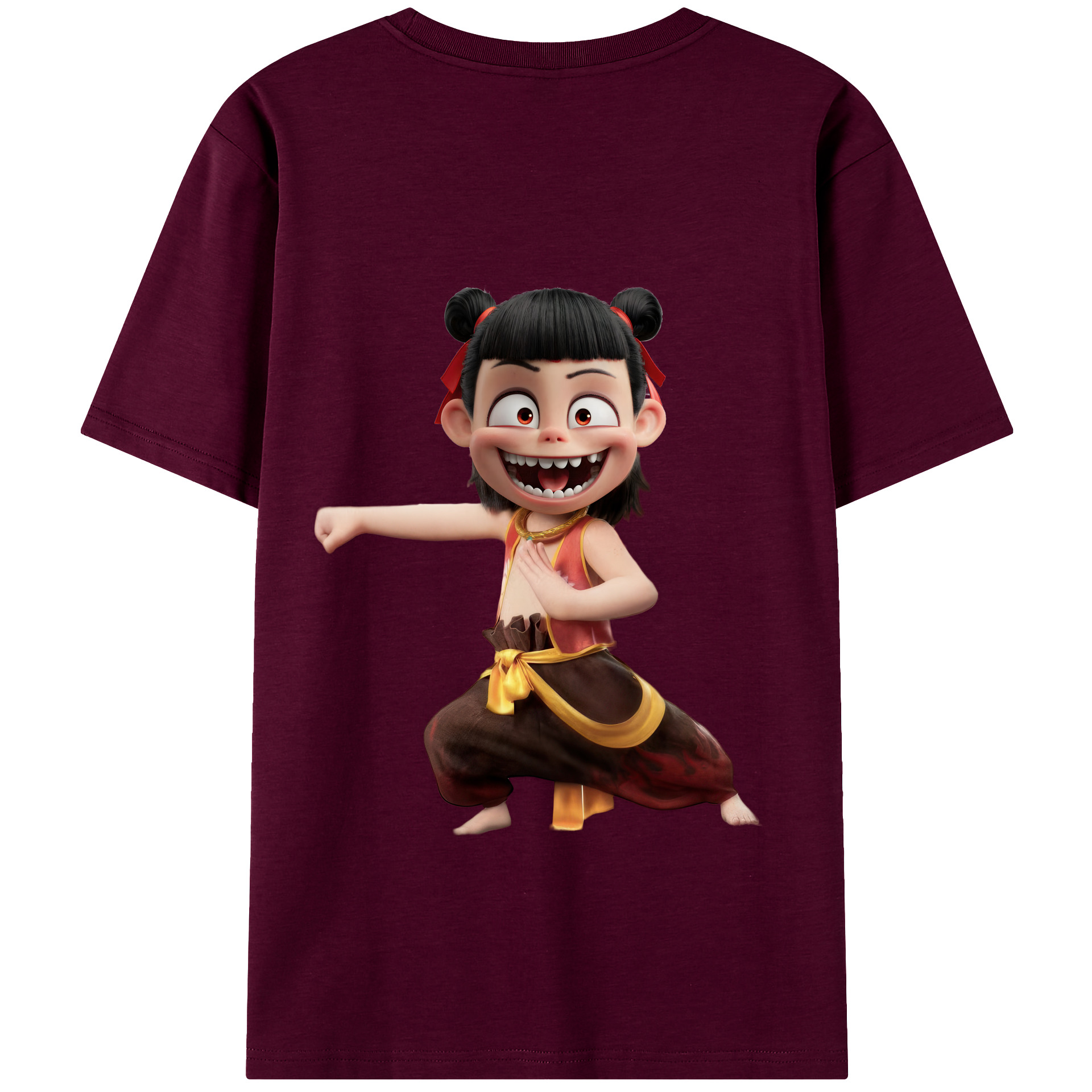 （画像用） Ne Zha 2 ナタ 魔童の大暴れ レディース半袖Tシャツ(バックプリント)